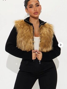 Fashion Nova “Mob Wife Faux Fur” Cardigan